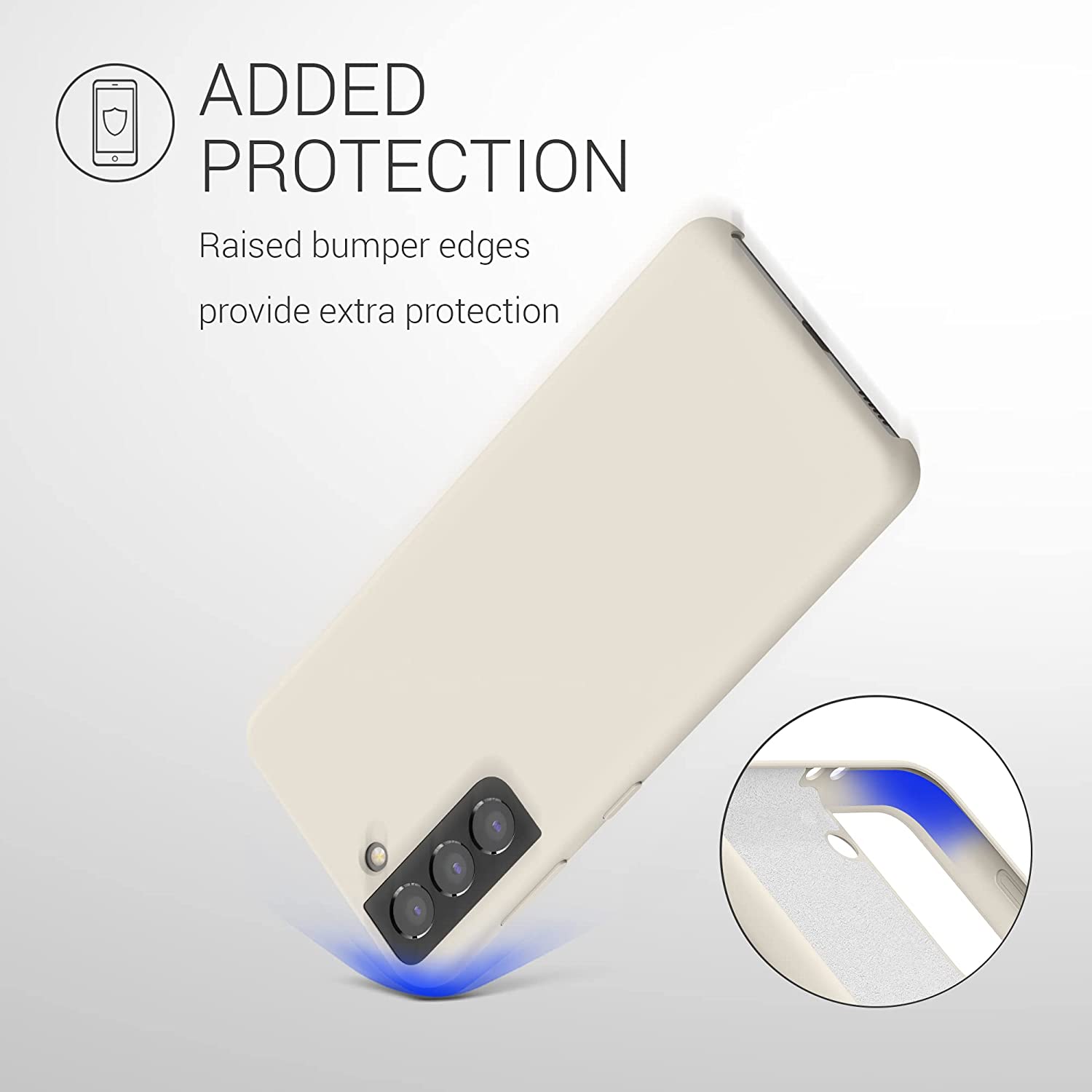 KW Samsung Galaxy S21 Θήκη Σιλικόνης Rubber TPU - Creme Matte - 54056.125