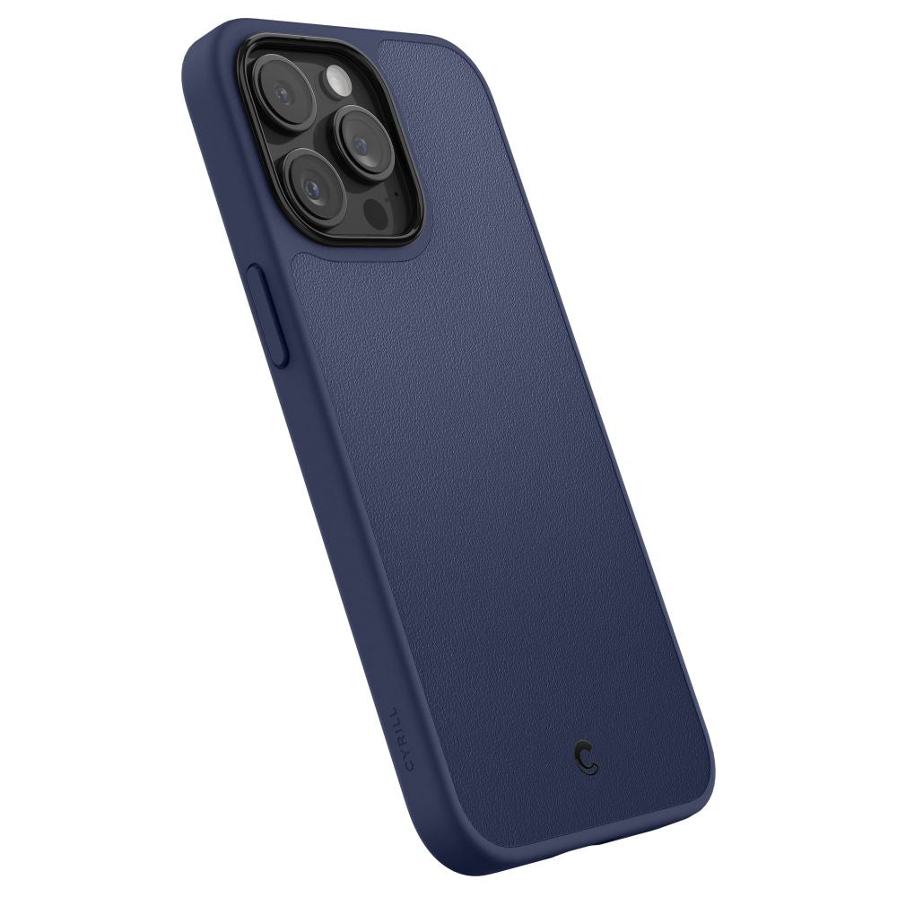 Spigen Cyrill iPhone 15 Pro Max Kajuk Mag Θήκη με Επένδυση Συνθετικού Δέρματος και MagSafe - Navy Blue