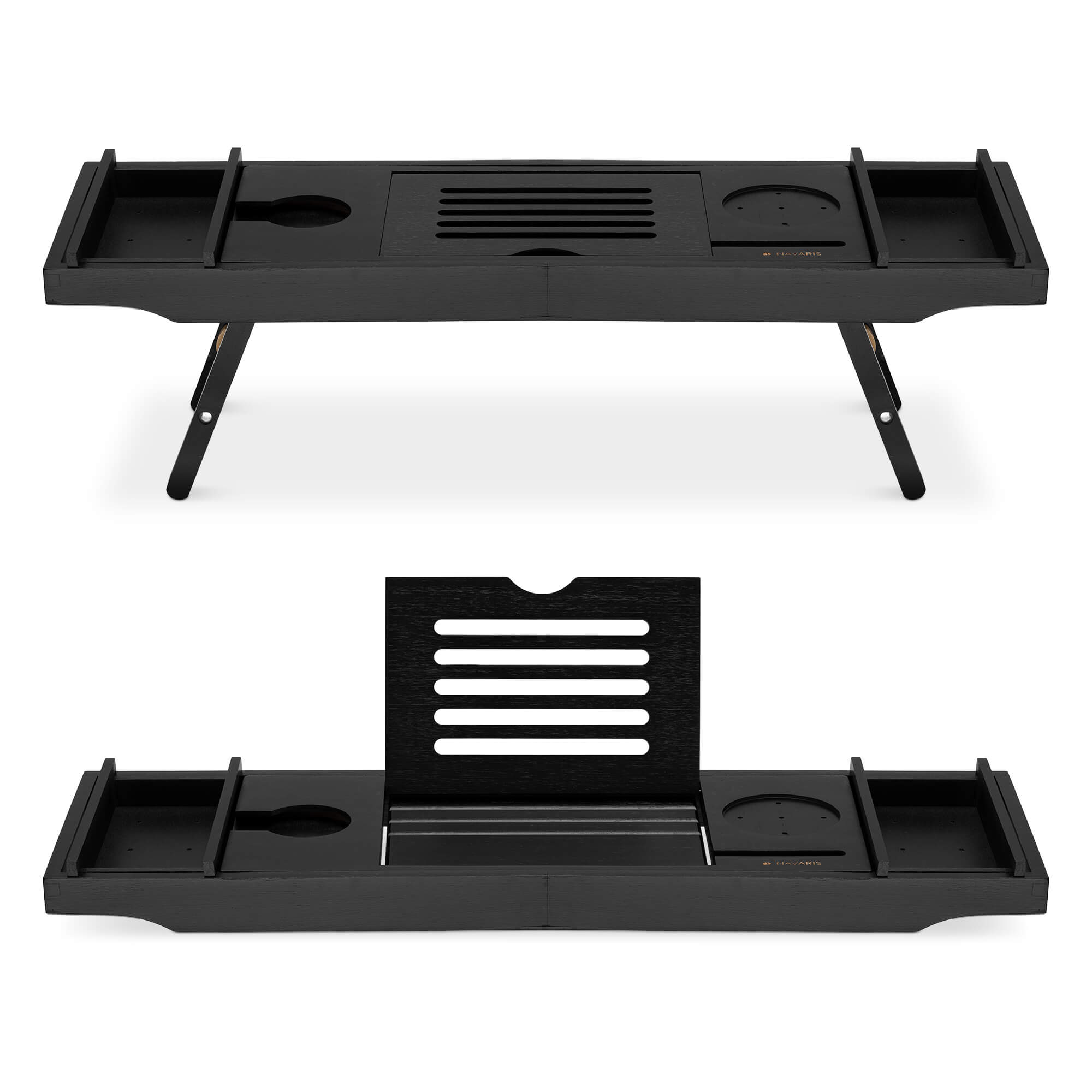 Navaris Αναδιπλούμενη Ξύλινη Βάση για τη Μπανιέρα - Black - 47685.05