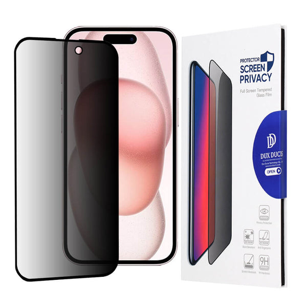Dux Ducis iPhone 15 2.5D Glass Privacy 9H Full Screen Αντιχαρακτικό Γυαλί Οθόνης - Black