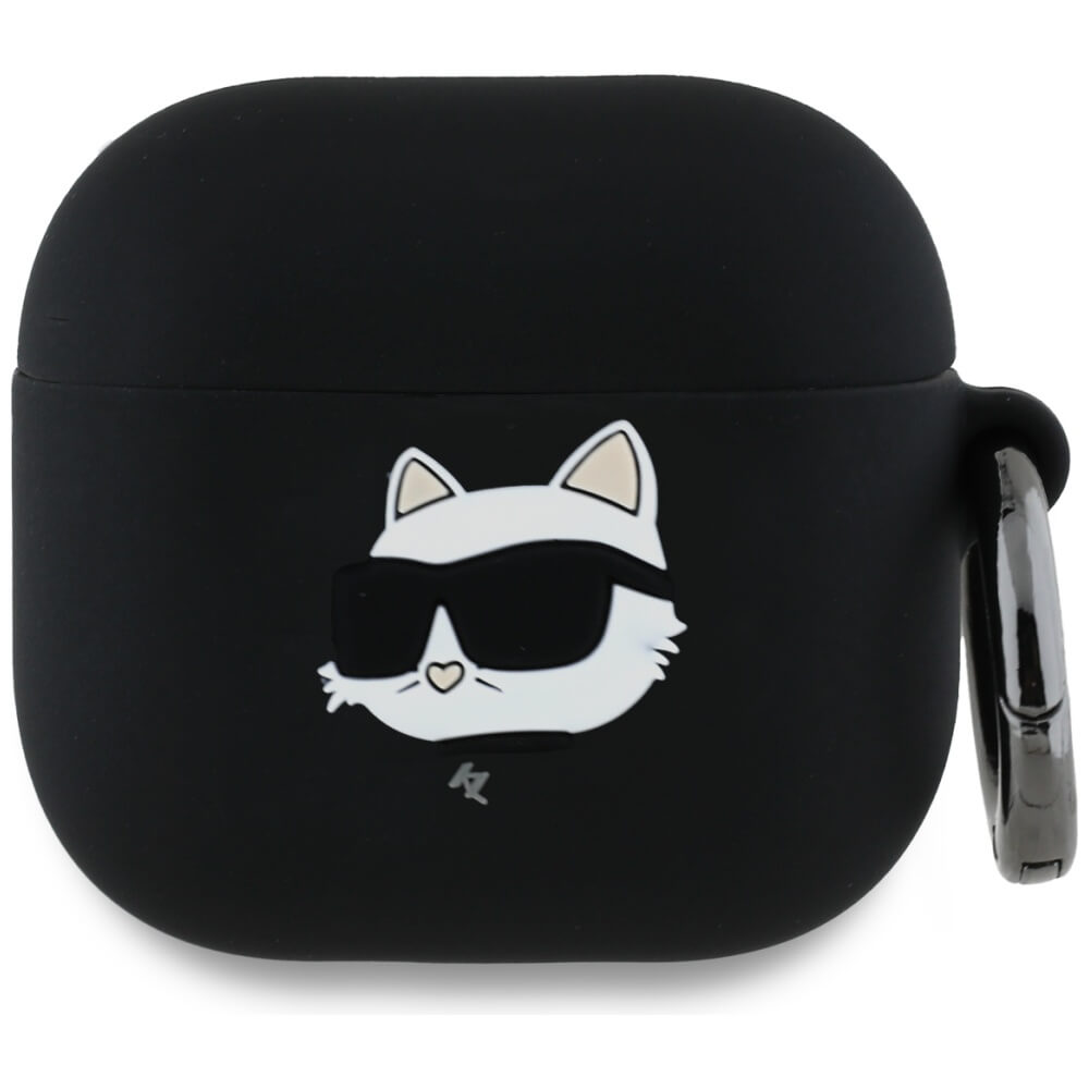 Karl Lagerfeld AirPods 4 Θήκη Σιλικόνης - Silicone Choupette Head 3D - Black - likebrands.gr