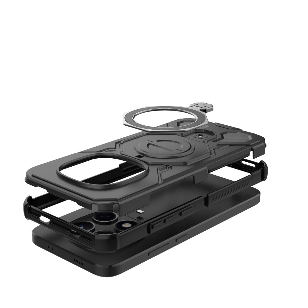 Tech - Protect Xiaomi Redmi Note 15 Pro 5G - Σκληρή Θήκη με Πλαίσιο Σιλικόνης MagSafe και Stand - Tacticstand MagSafe - Matte Black