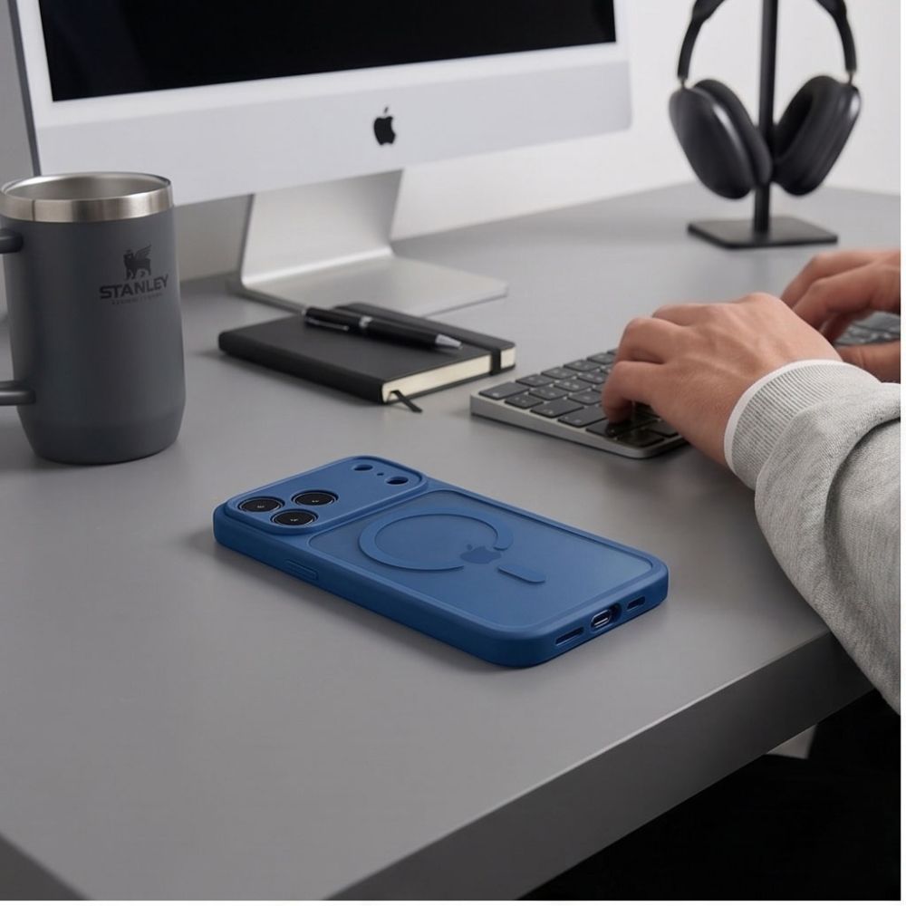 Tech-Protect iPhone 17 Pro / 18 Pro - Σκληρή Θήκη με Πλαίσιο Σιλικόνης και MagSafe - BasicMag - Matte Deep Blue