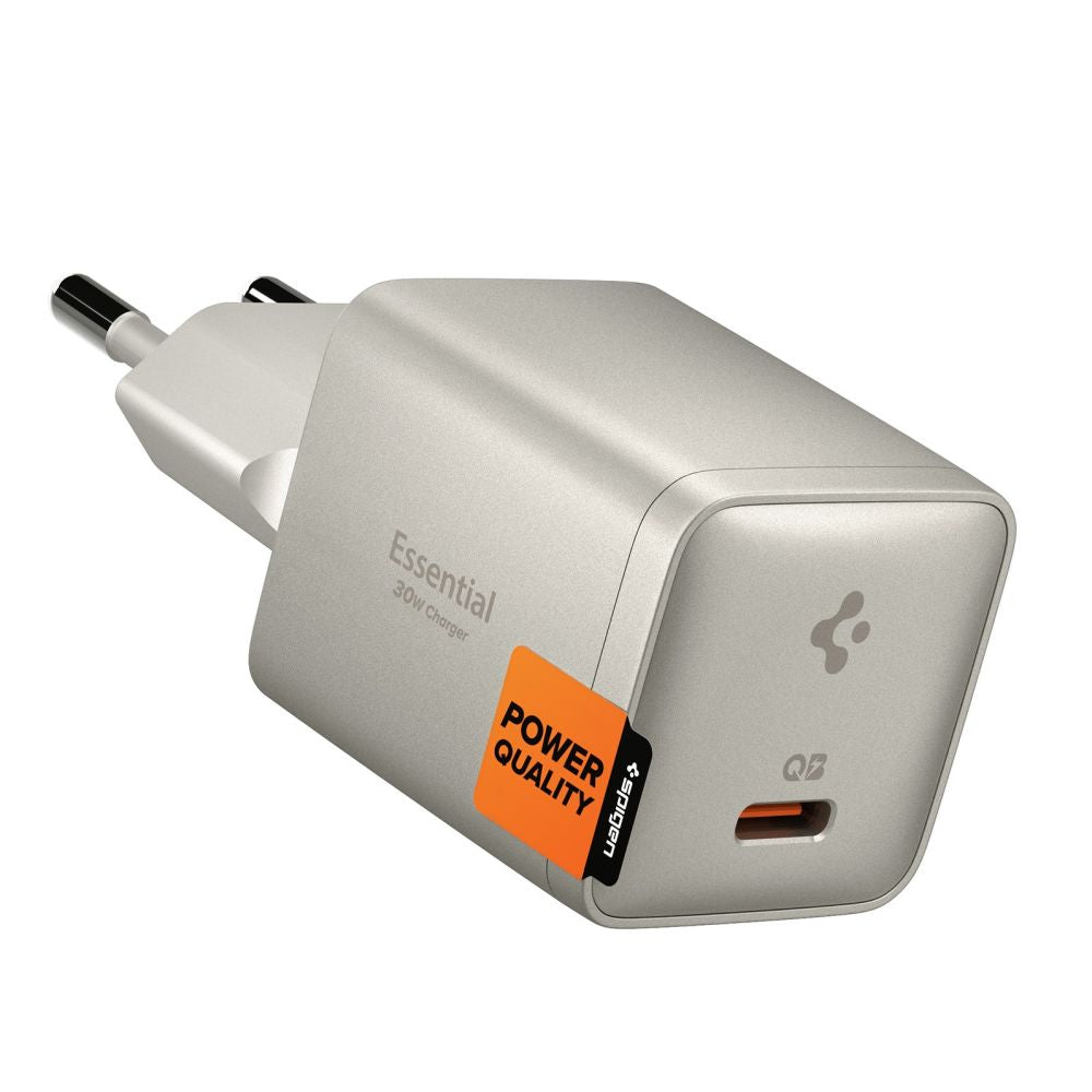 Spigen Οικιακός Φορτιστής Γρήγορης Φόρτισης 30W με Θύρα Type-C - Essential EE301EU-GAN - Natural Titanium
