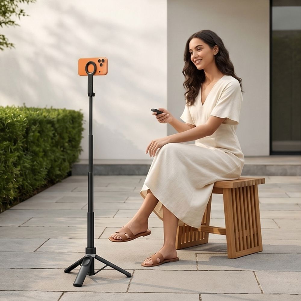 Tech-Protect Ασύρματο MagSafe Bluetooth Selfie Stick με Τρίποδο και Τηλεχειριστήριο - L11S - Black