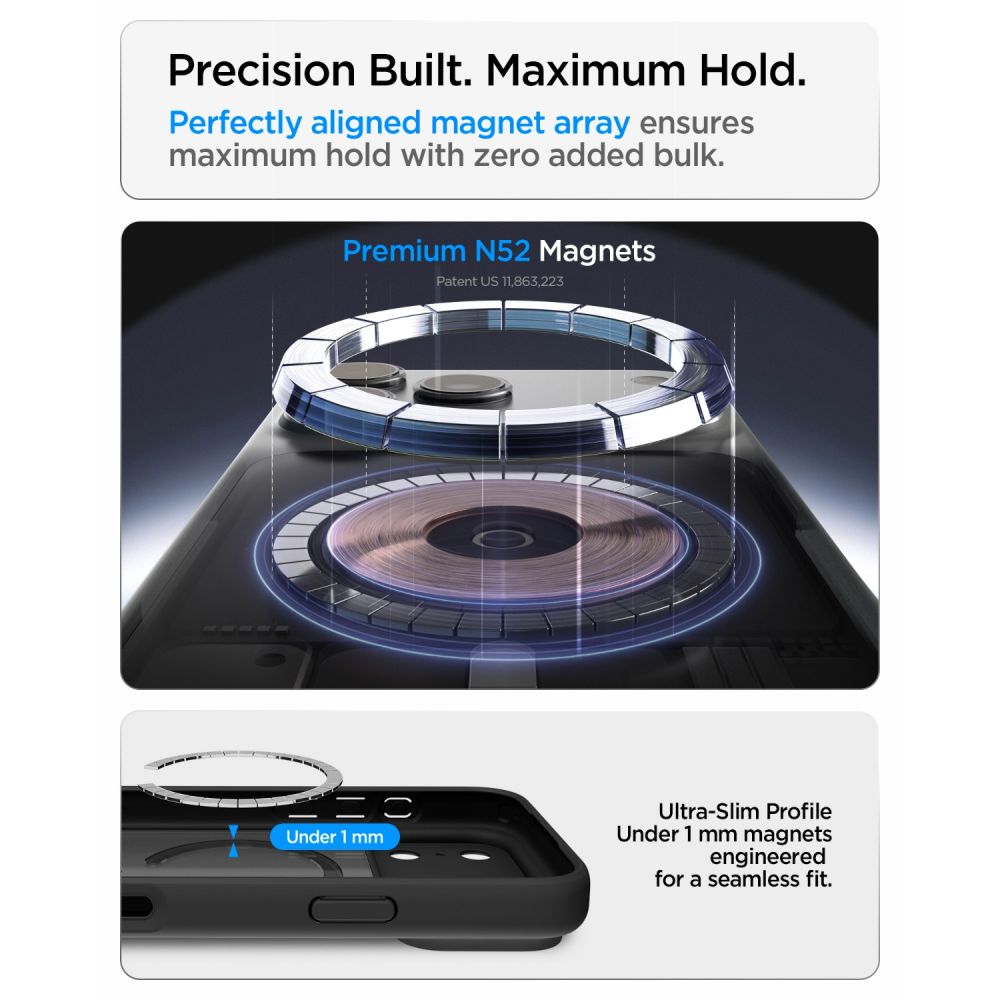 Spigen iPhone 18 Pro / iPhone 17 Pro - Σκληρή Θήκη με Πλαίσιο Σιλικόνης Και MagSafe - Ultra Hybrid Mag - Frost Black