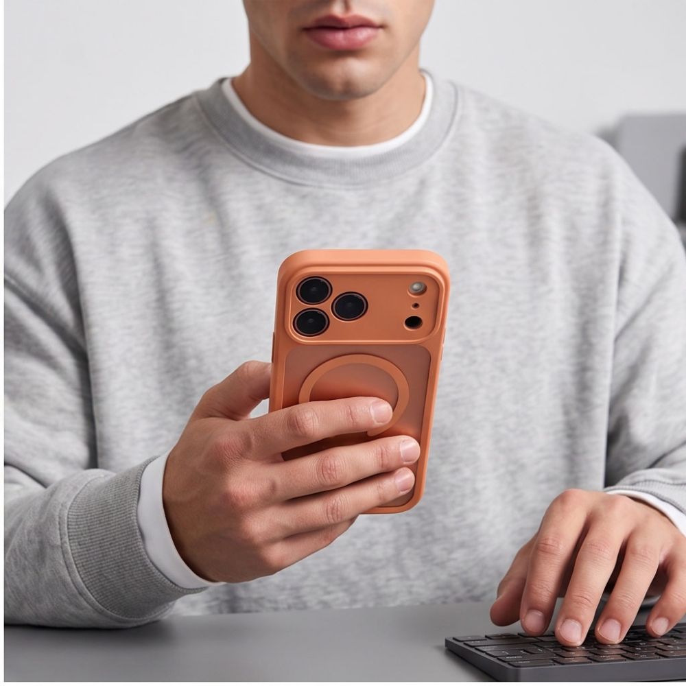 Tech-Protect iPhone 17 Pro Max / 18 Pro Max - Σκληρή Θήκη με Πλαίσιο Σιλικόνης και MagSafe - BasicMag - Matte Cosmic Orange