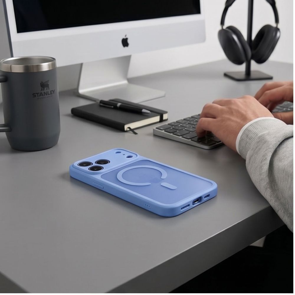 Tech-Protect iPhone 17 Pro Max / 18 Pro Max - Σκληρή Θήκη με Πλαίσιο Σιλικόνης και MagSafe - BasicMag - Matte Light Blue