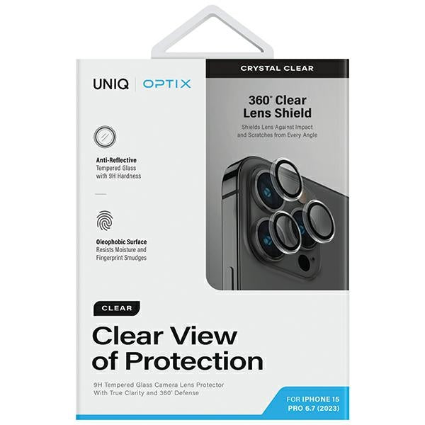 Uniq iPhone 15 Pro Max Optix Clean Camera Lens Protector Αντιχαρακτικό Γυαλί για την Κάμερα - Διάφανο