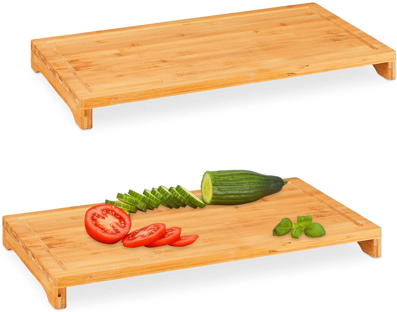 Relaxdays Σετ με 2 Σανίδες Κοπής από Μπαμπού - Natural - 4052025314583