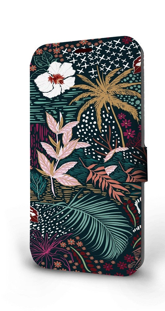 Mobiwear iPhone 12 Pro Θήκη Βιβλίο Slim Flip - Design Dark Floral - VP13S