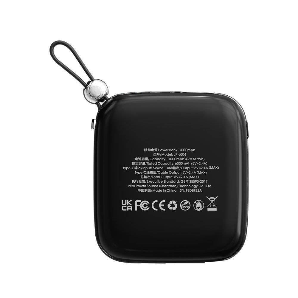 Joyroom JR-L003 Jelly Series 22.5W Power Bank 10000mAh με 1 Θύρα USB και 1 Θύρα Type-C και Ενσωματωμένο Καλώδιο Lightning - Βlack