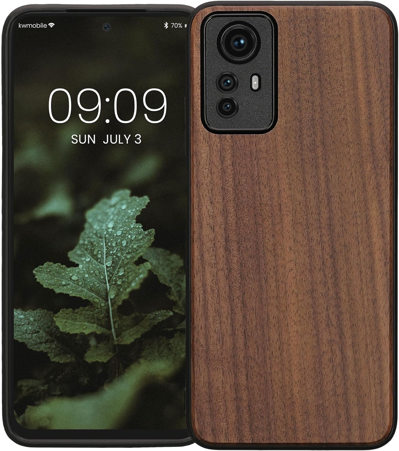 KW Xiaomi Redmi Note 12S Θήκη από Φυσικό Ξύλο - Dark Brown - 60697.18