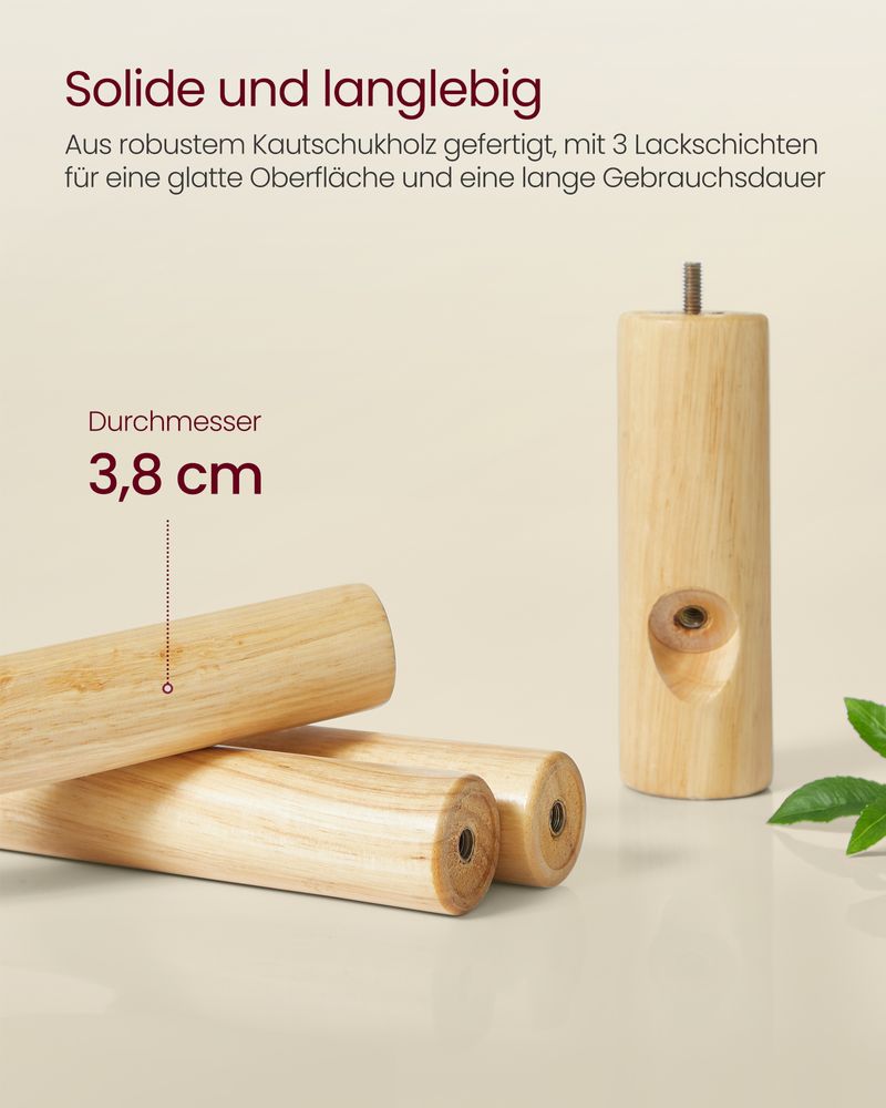 Vasagle Επιδαπέδια Ξύλινη Κρεμάστρα με 8 Γάντζους - Cappuccino Beige - RCR010K01