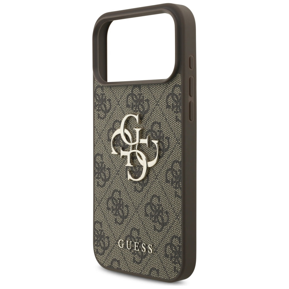 Guess iPhone 17 Pro Max - 4G Big Logo - Σκληρή Θήκη με Πλαίσιο Σιλικόνης και Επένδυση Συνθετικού Δέρματος - Brown - GUHCP17X4GMGBR