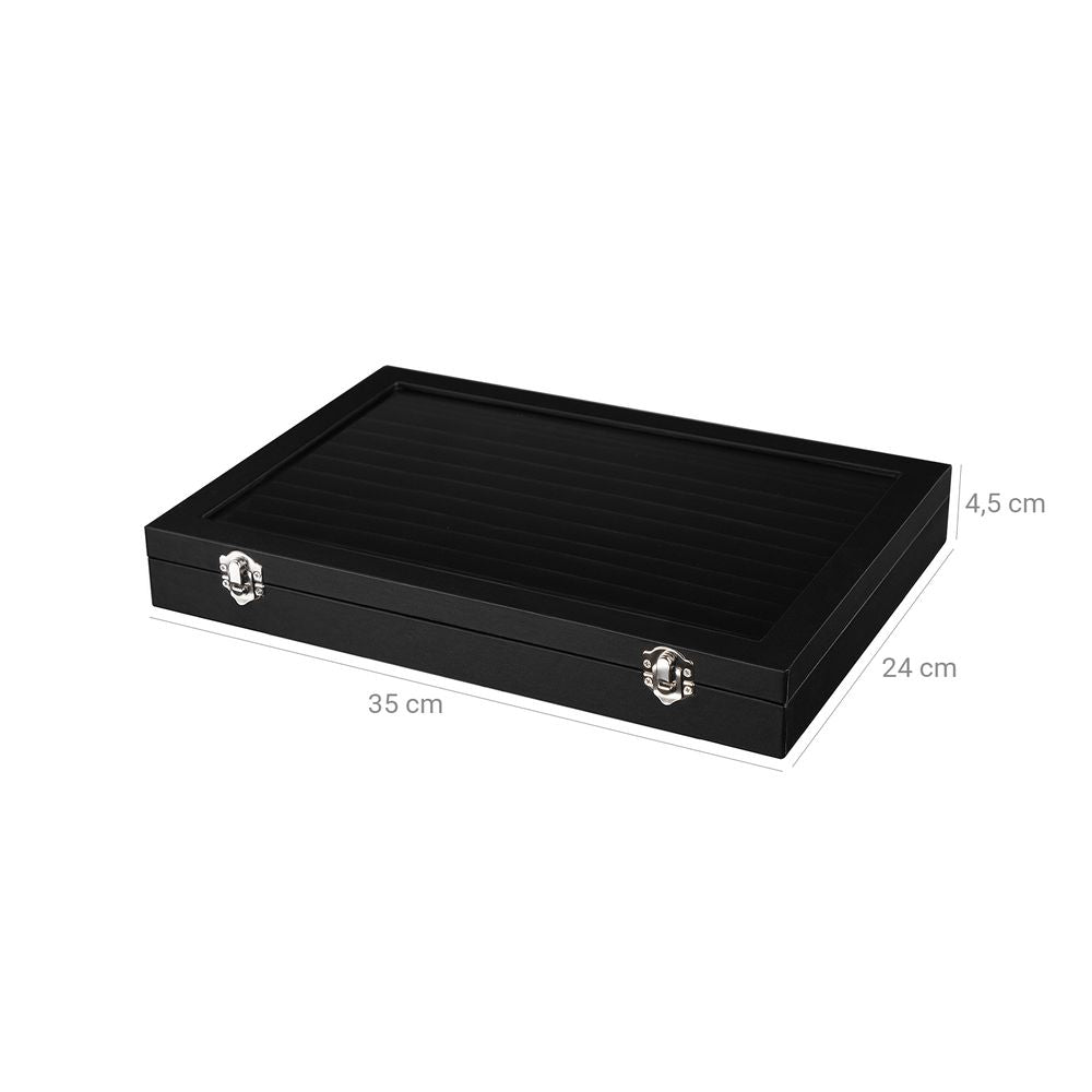 Songmics Κουτί Κοσμημάτων για Δαχτυλίδια - Black - JDS301