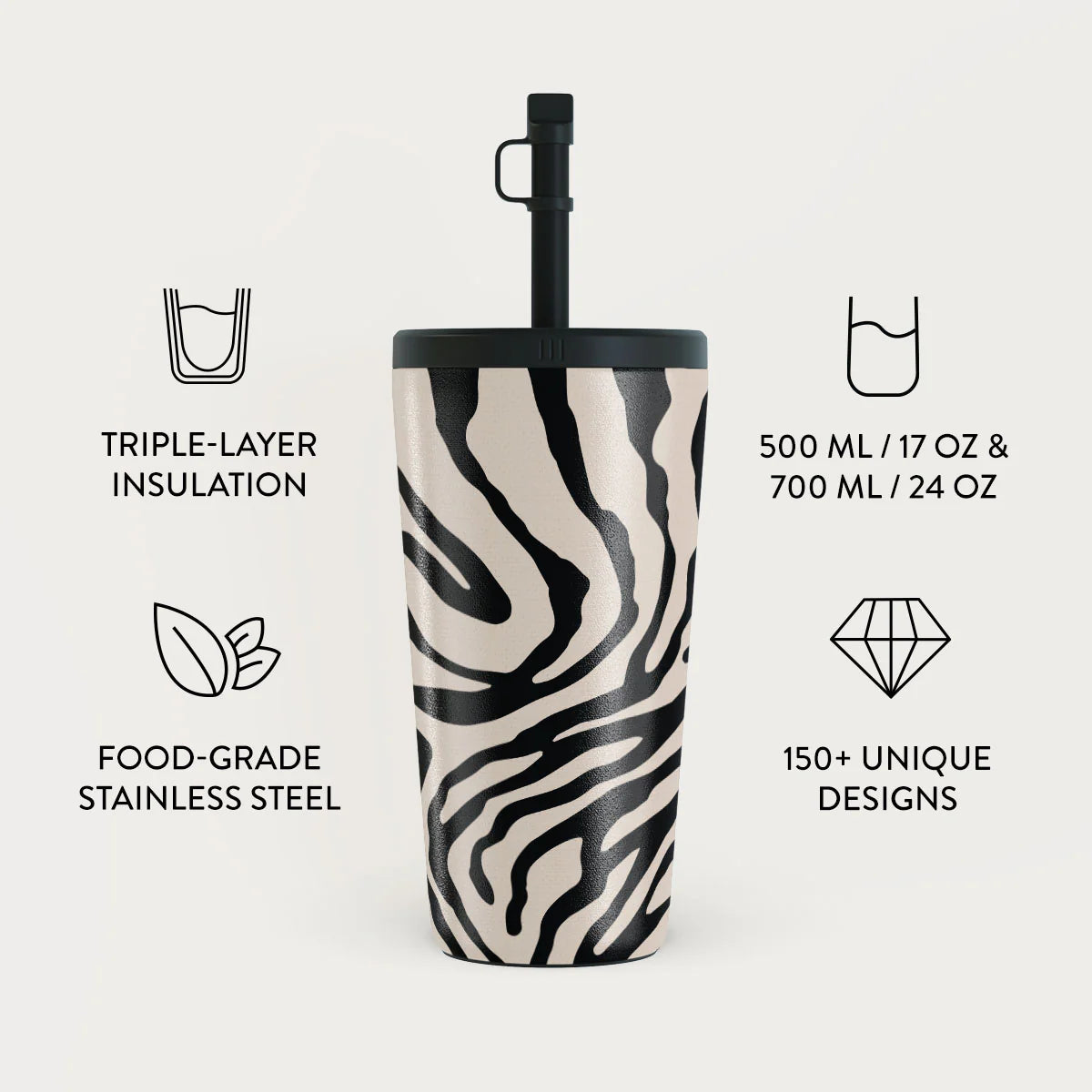 Burga Κούπα θερμός από Ανοξείδωτο Ατσάλι με καλαμάκι - 500ml - Imperial