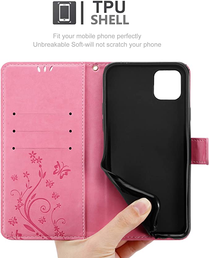 Cadorabo iPhone 13 Pro Θήκη Πορτοφόλι Stand από Δερματίνη - Floral - Pink