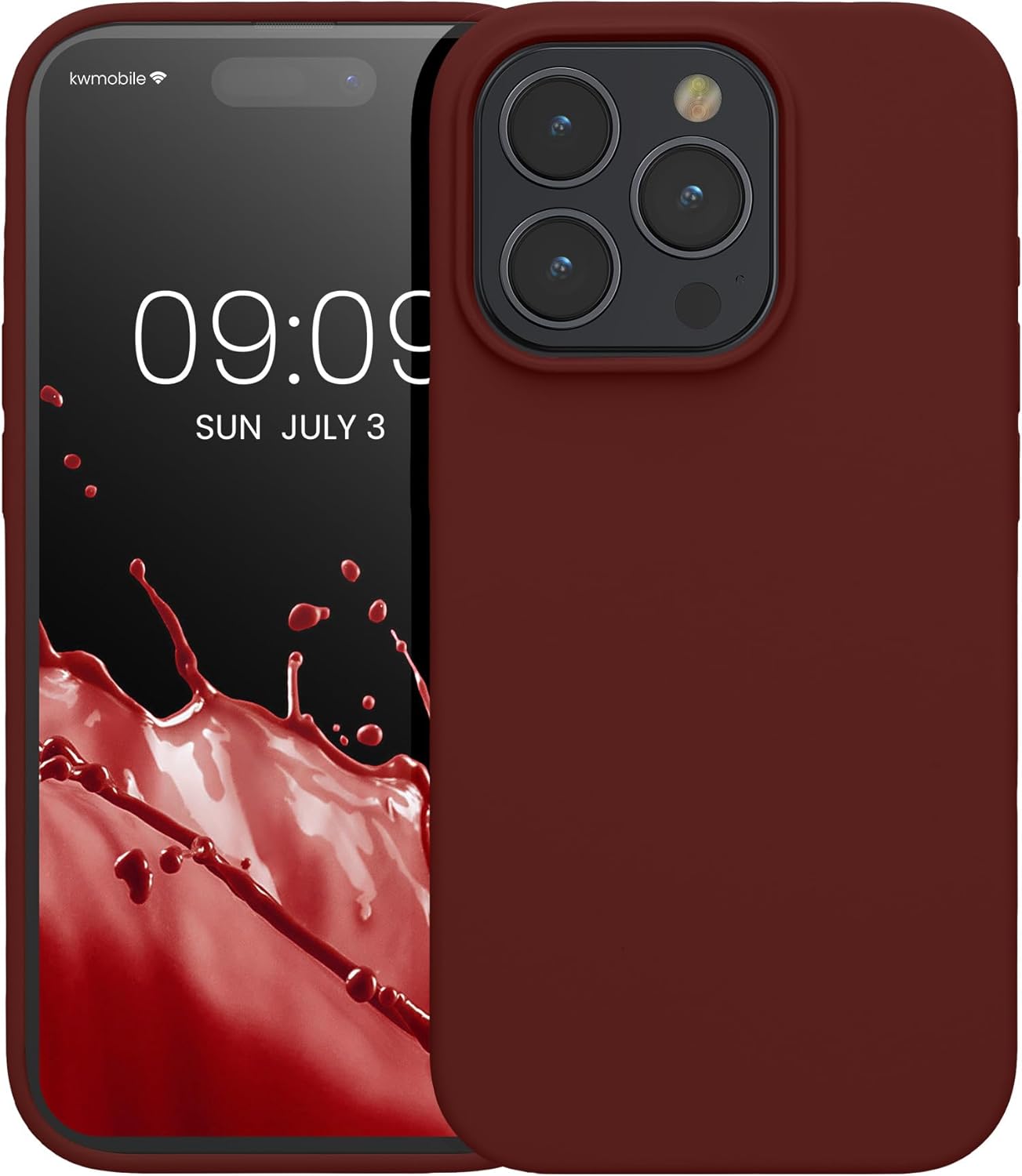 KW iPhone 15 Pro Θήκη Σιλικόνης Rubberized TPU - Tawny Red