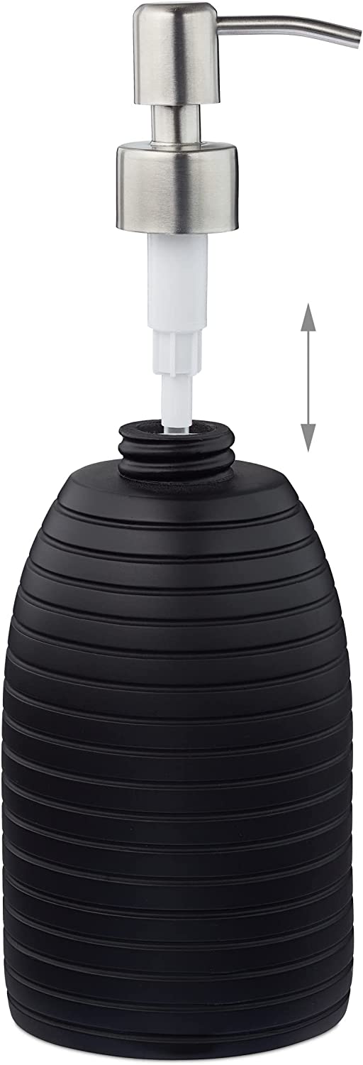Relaxdays Σαπουνοθήκη Dispenser από Πολυρεσίνη - Black - 4052025908812