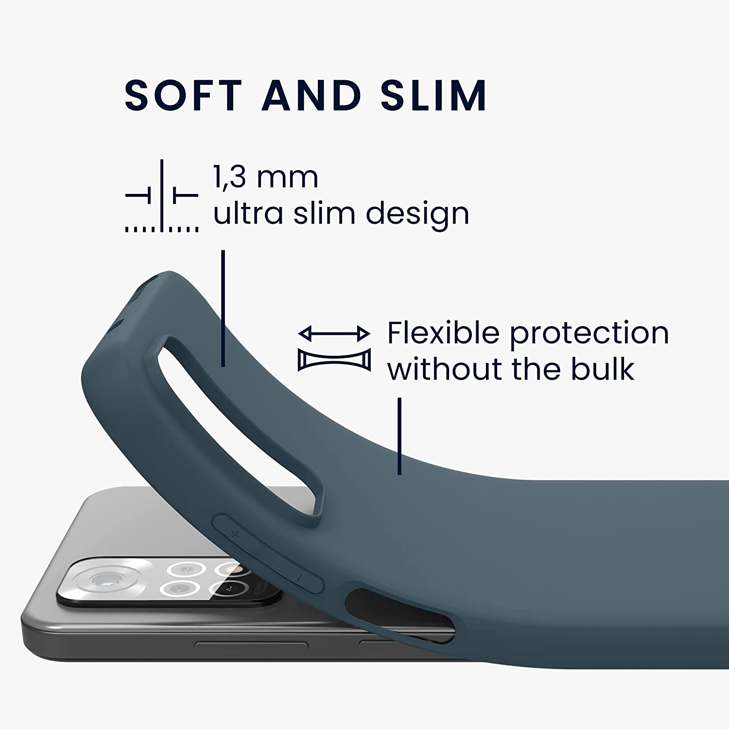 KW Xiaomi Redmi Note 11 / Redmi Note 11S Θήκη Σιλικόνης TPU - Slate Grey - 57368.202