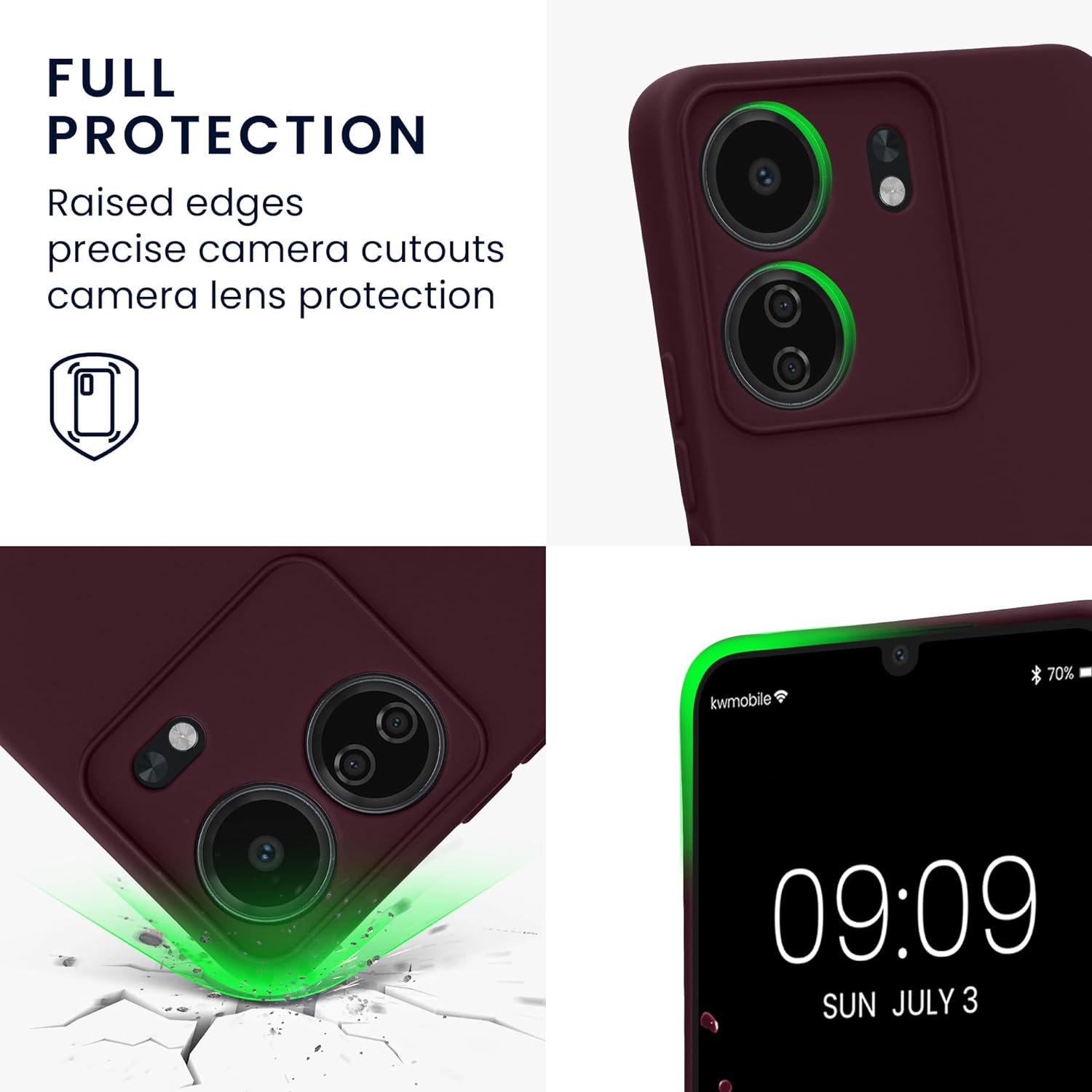 KW Xiaomi Redmi 13C / Poco C65 Θήκη Σιλικόνης Rubberized TPU - Bordeaux Purple