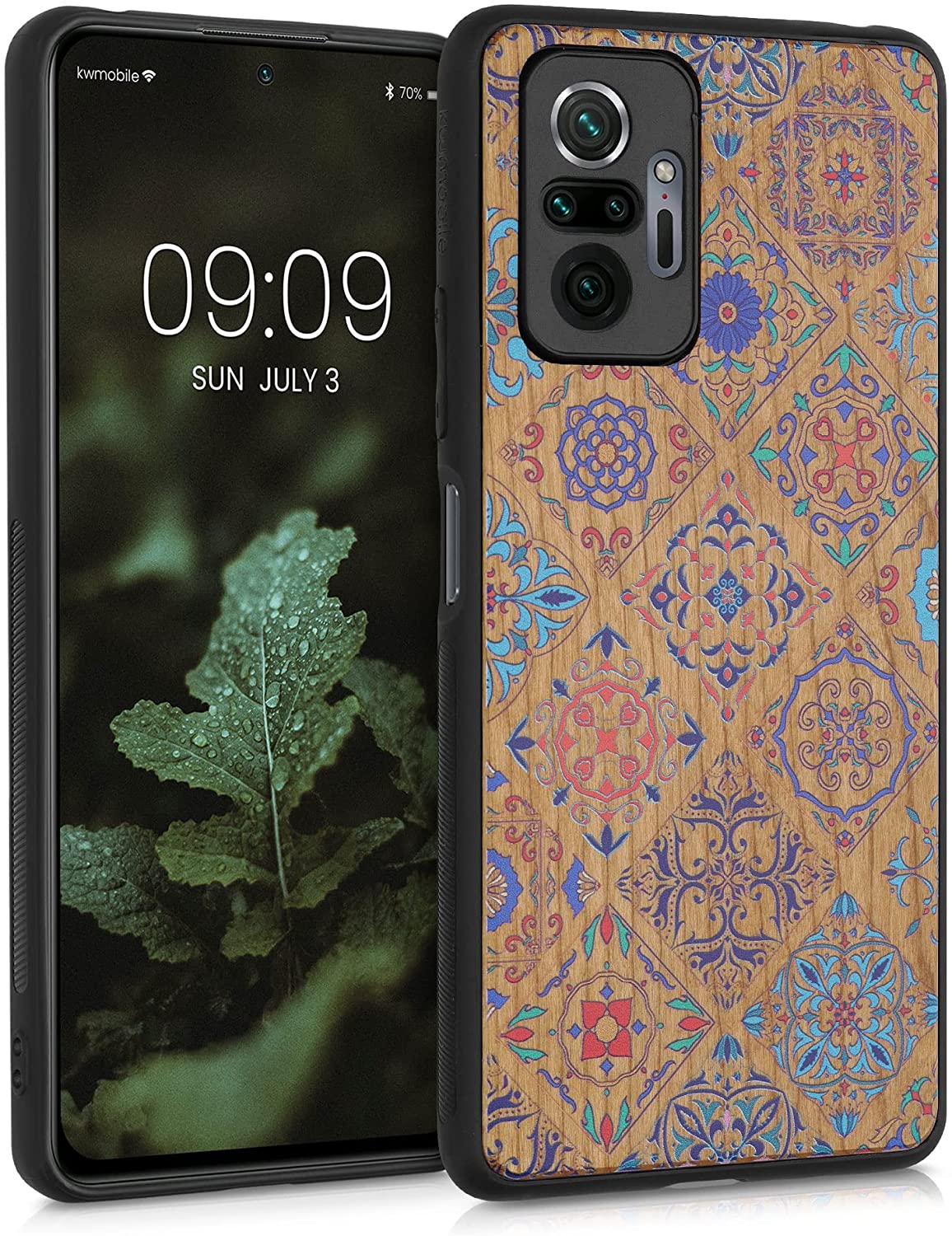 KW Xiaomi Redmi Note 10 Pro Θήκη από Φυσικό Ξύλο - Design Moroccan Vibes - Multicolour / Brown - 55940.04
