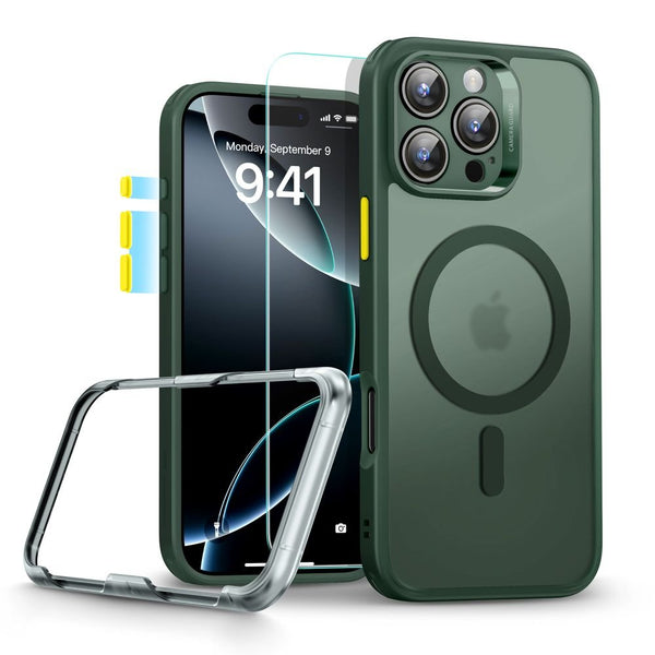 ESR iPhone 16 Pro Max - Classic Pro Halolock - Σετ με 1 Αντιχαρακτικό Γυαλί Οθόνης και Θήκη MagSafe - Frosted Green