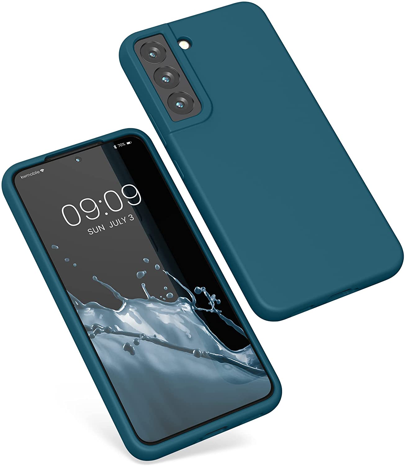 KW Samsung Galaxy S22 Θήκη Σιλικόνης Rubberized TPU - Matte Petrol Blue - 56756.57