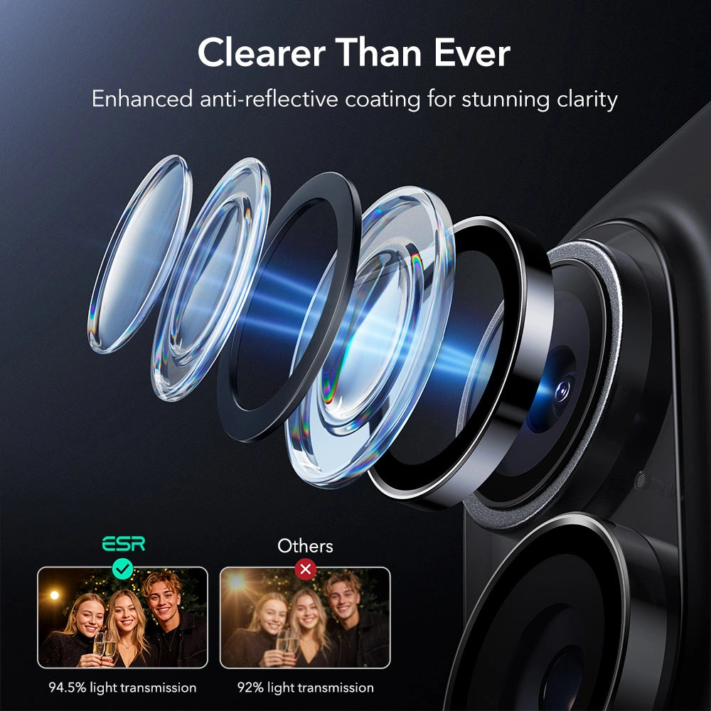 ESR iPhone 16 / iPhone 16 Plus / iPhone 17 Armorite - Αντιχαρακτικό Γυαλί για την Κάμερα - Black
