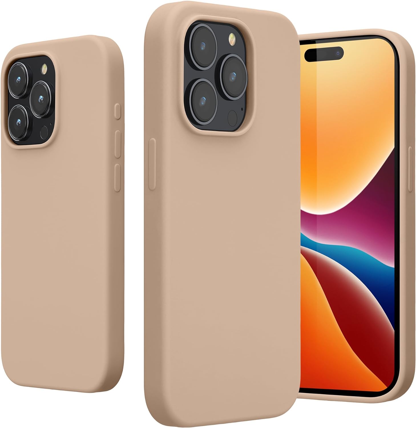 KW iPhone 15 Pro Θήκη Σιλικόνης Rubberized TPU - Mother Of Pearl - 61955.154