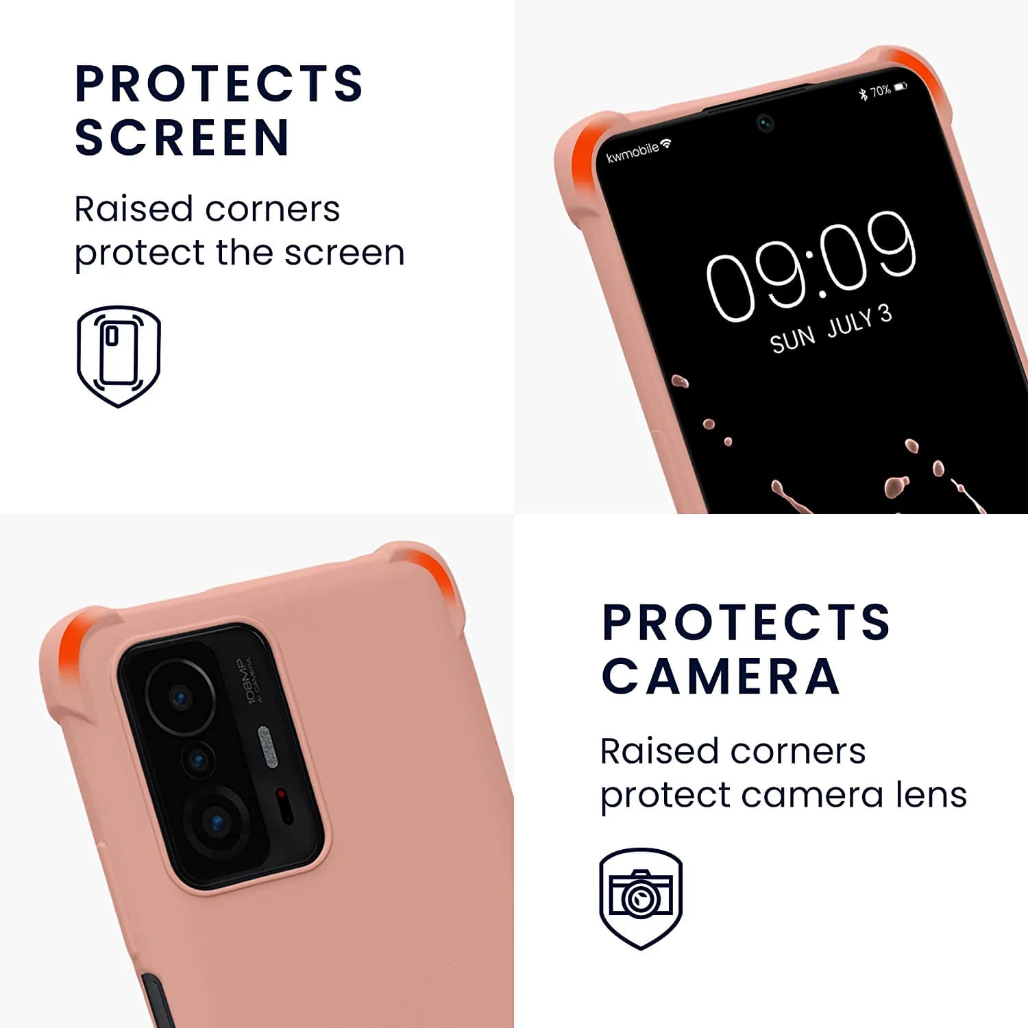 KW Xiaomi 11T / 11T Pro Θήκη Σιλικόνης TPU με Λουράκι - Mother of Pearl - 57395.154