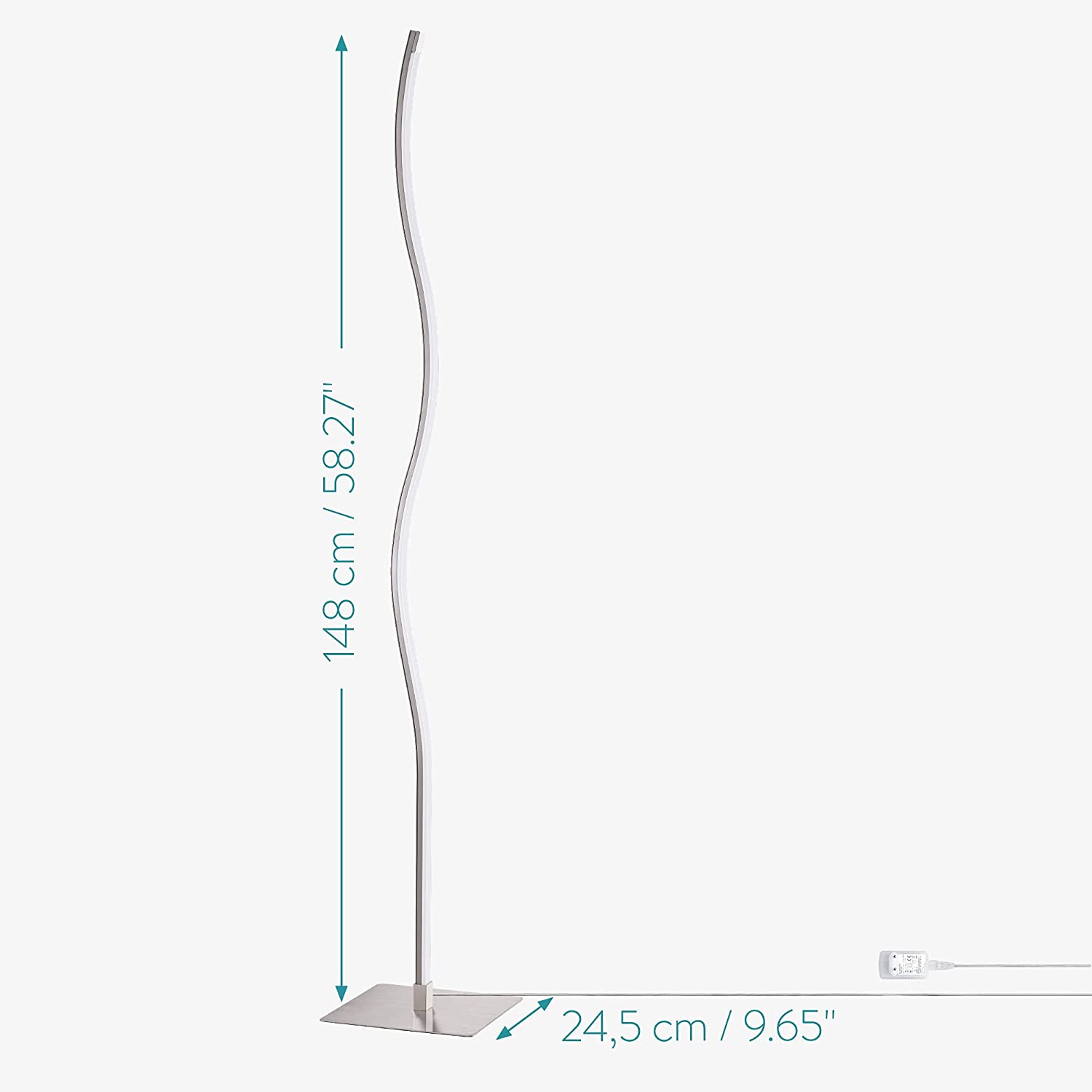 Navaris LED Floor Lamp Φωτιστικό Δαπέδου με Φωτισμό LED - Silver - 54183.35.31