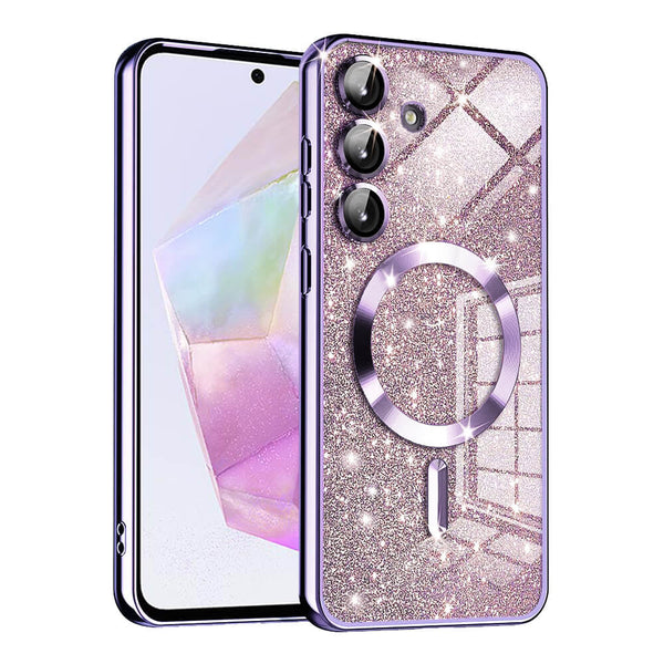 Techsuit Samsung Galaxy A35 5G - Luxury Glitter MagSafe - Θήκη Σιλικόνης - Light Purple - likebrands.gr