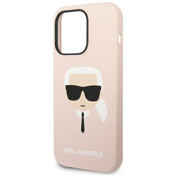 Karl Lagerfeld iPhone 14 Pro Max Silicone Karl's Head Θήκη Σιλικόνης - Light Pink - KLHCP14XSLKHLP