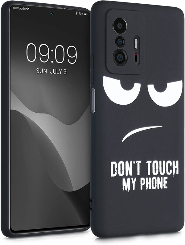 KW Xiaomi 11T / 11T Pro Θήκη Σιλικόνης TPU Design Don't Touch My Phone - Black / White - 57013.01