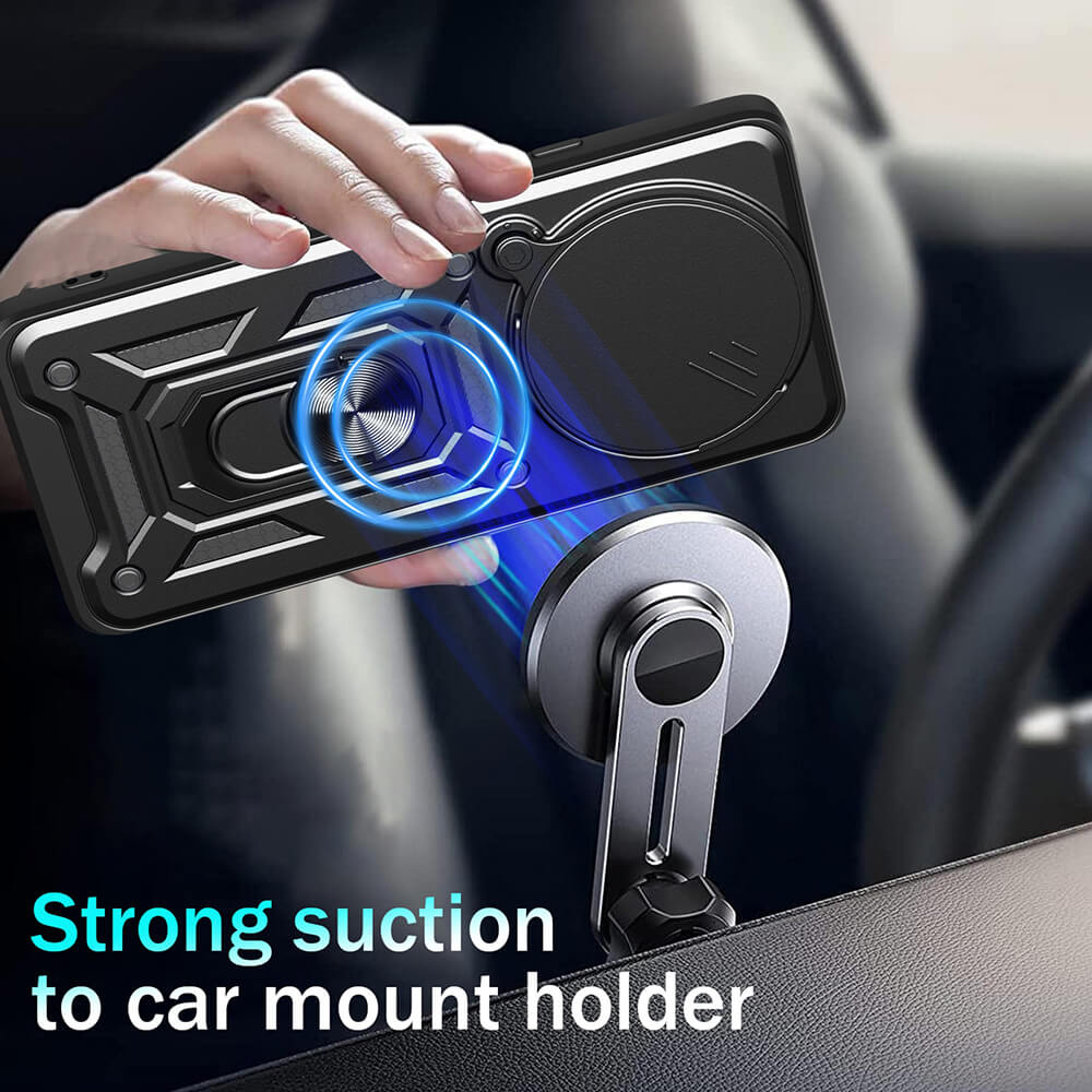 Techsuit Xiaomi Redmi Note 14 Pro+ 5G - CamShield - Σκληρή Θήκη με Προστασία Καμερών και Δαχτυλίδι Συγκράτησης - Black