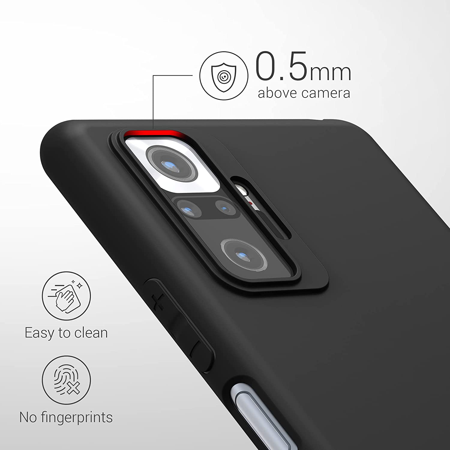 KW Xiaomi Redmi Note 10 Pro Θήκη Σιλικόνης TPU - Matte Black - 54551.47