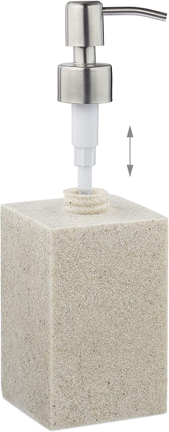 Relaxdays Σαπουνοθήκη Dispenser από Πολυρητίνη - Sand - 4052025908607