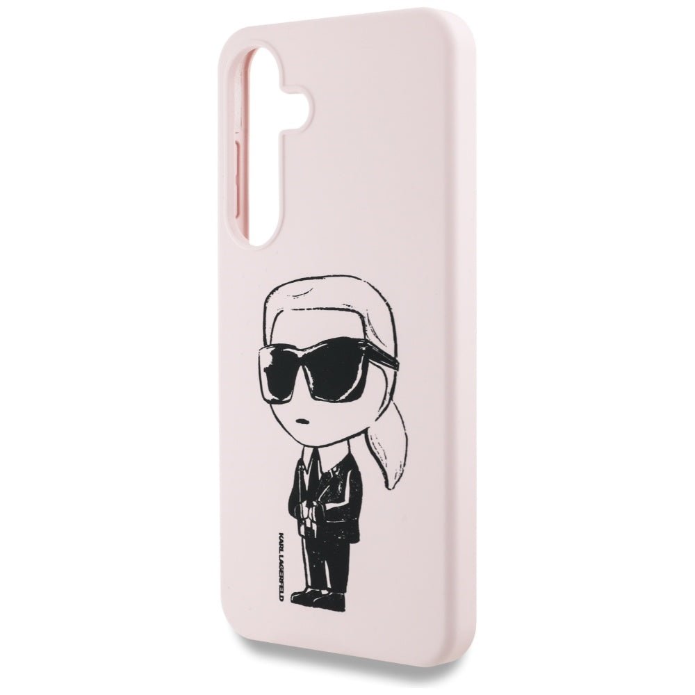 Karl Lagerfeld Samsung Galaxy S25 - Silicone Graffiti Ikonik Printed Logo - Σκληρή Θήκη Σιλικόνης με MagSafe - Pink - KLHMS25SPNYKGRTP