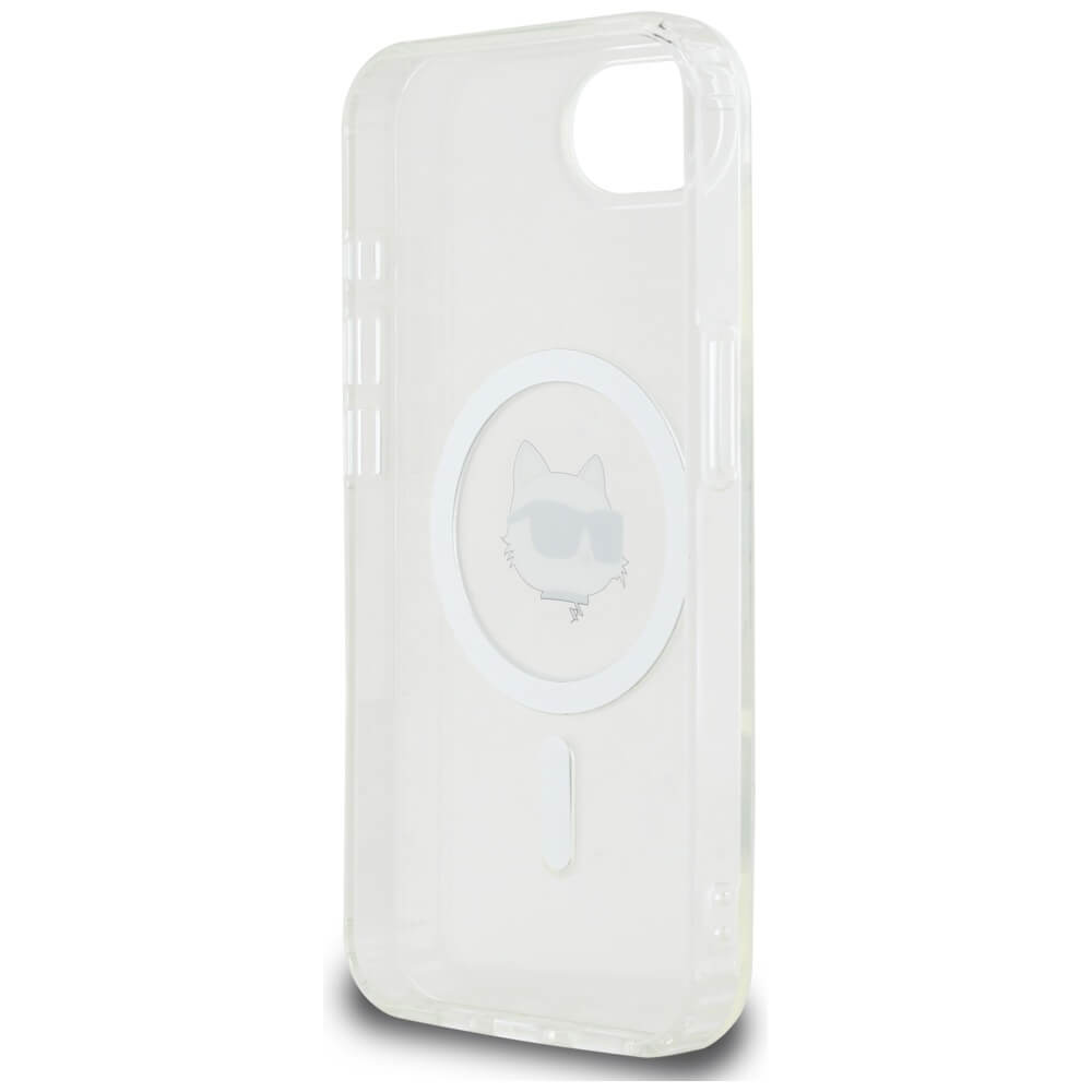 Karl Lagerfeld iPhone 16e - IML Metal Choupette Head - MagSafe Σκληρή Θήκη με Πλαίσιο Σιλικόνης - White - KLHMPSE4HLSCHH