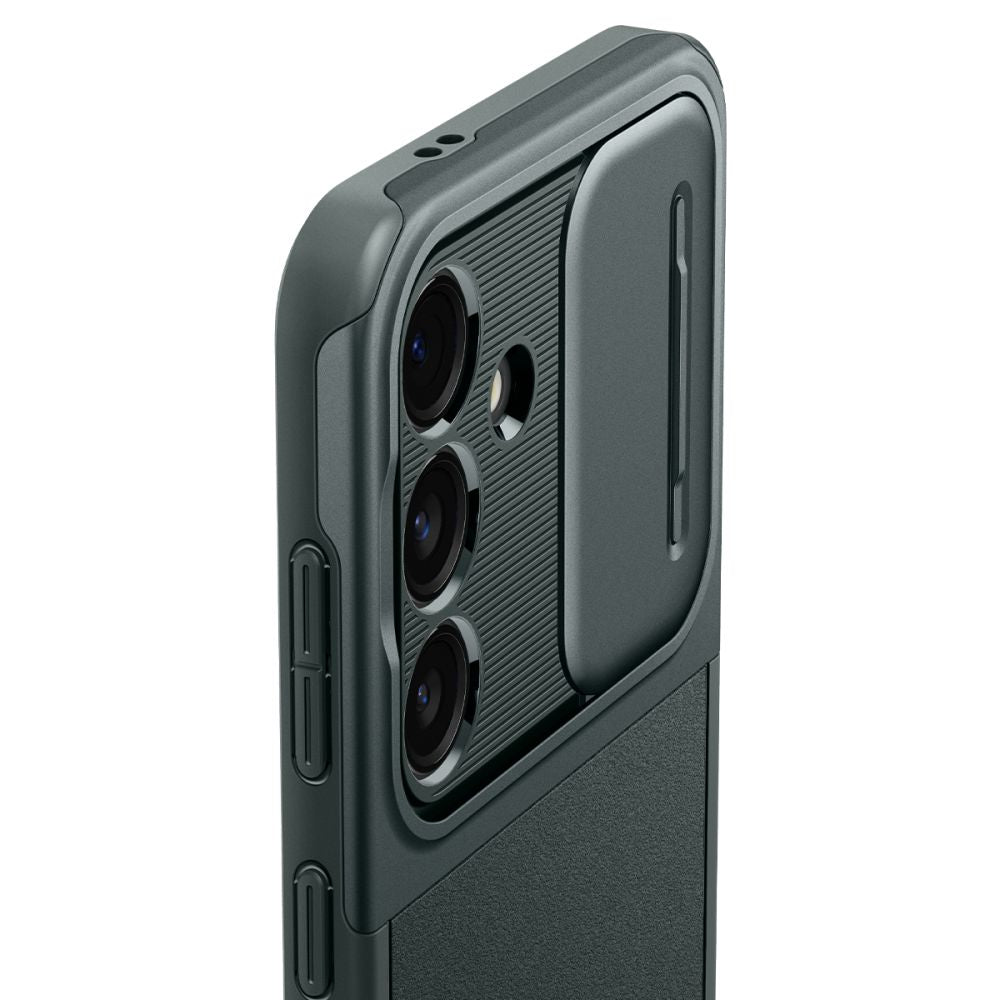 Spigen Samsung Galaxy S24 Optik Armor Θήκη Σιλικόνης με Κάλυμμα για την Κάμερα - Abyss Green