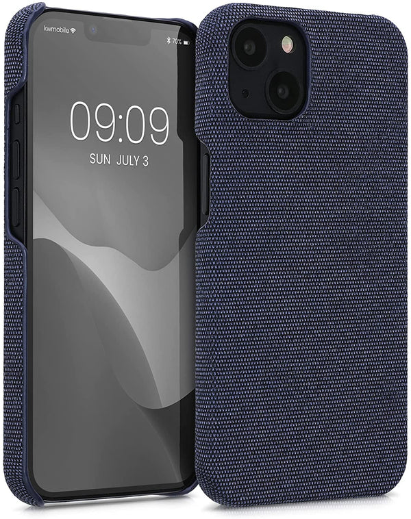 KW iPhone 13 Σκληρή Θήκη με Υφασμάτινη Επένδυση - Dark Blue - 57452.17 - likebrands.gr