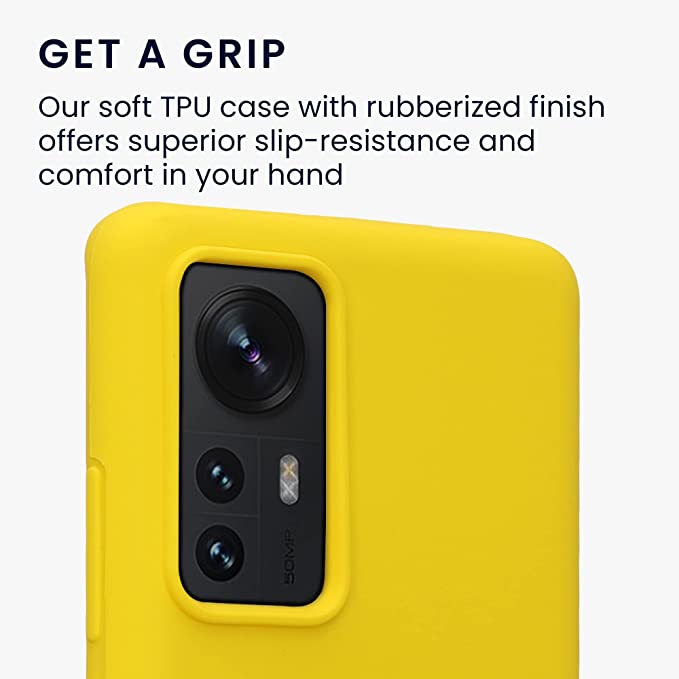 KW Xiaomi 12 / 12X Θήκη Σιλικόνης Rubber TPU - Radiant Yellow - 56210.165