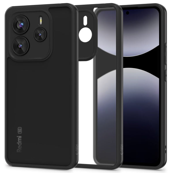 Tech-Protect Xiaomi Redmi Note 14 5G MagMat Σκληρή Θήκη με Πλαίσιο Σιλικόνης - Matte Black / Διάφανη - likebrands.gr