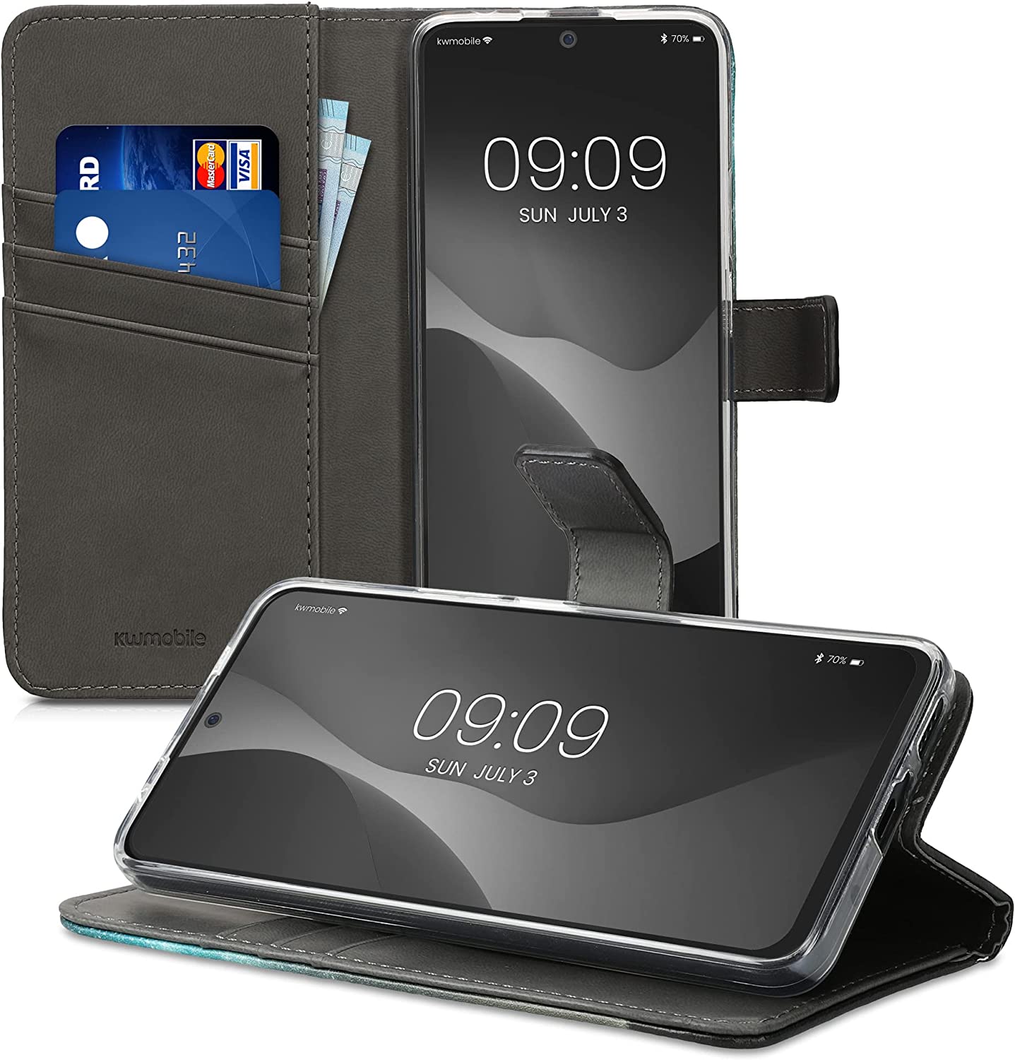 KW Xiaomi Redmi Note 11 Pro+ 5G Θήκη Πορτοφόλι Stand - Design Galaxy Tree Meadow - Blue / Grey / Black - 58909.02