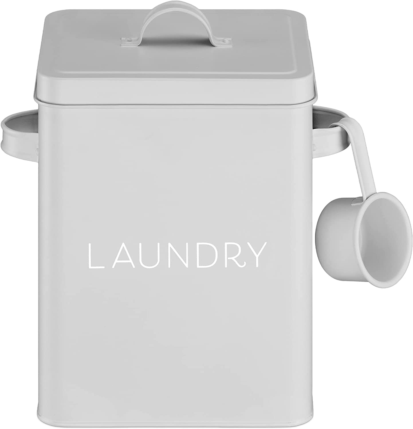 Navaris Μεταλλικό Κουτί Αποθήκευσης Απορρυπαντικού Πλυντηρίου - 18 x 15,5 x 23 cm - Grey - 54966.22