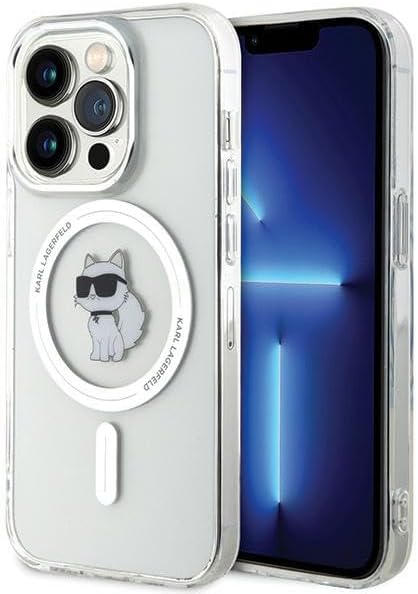 Karl Lagerfeld iPhone 15 Pro - IML Choupette Magsafe Σκληρή Θήκη με Πλαίσιο Σιλικόνης και MagSafe - Διάφανη - KLHMP15LHFCCNOT