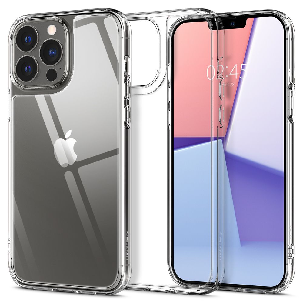 Spigen iPhone 13 Pro Quartz Hybrid Θήκη με Πλαίσιο Σιλικόνης και Όψη Γυαλιού Tempered Glass - Crystal Clear