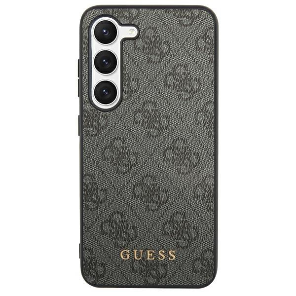 Guess Samsung Galaxy S24+ - 4G Metal Gold Logo Σκληρή Θήκη με Επένδυση Συνθετικού Δέρματος - Black - GUHCS24MG4GFGR